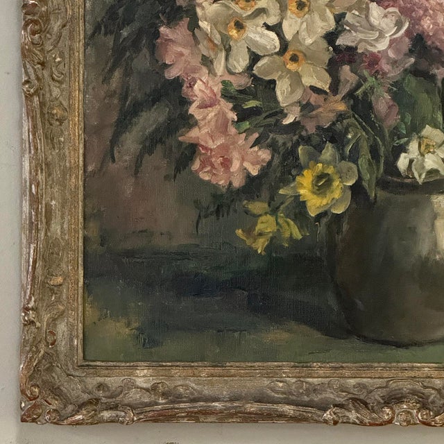 Framed Still Life Oil Painting on Canvas by Jozef Callaerts (1896-1965) For Sale - Image 10 of 16