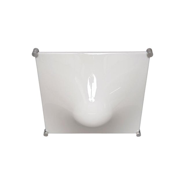 Wonderful micentury wall lamp or sconce in white acrylic glass "Bolla Lamp". Elio Martinelli designed this item in Italy...