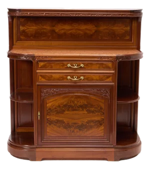 Antique French Art Nouveau Louis Majorelle Mahogany Buffet / Server Cabinet