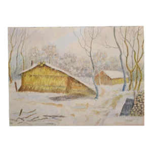 French School, 20th Century "Bois De Montceau" Watercolor Signed G. Bonnot and Dated 1936