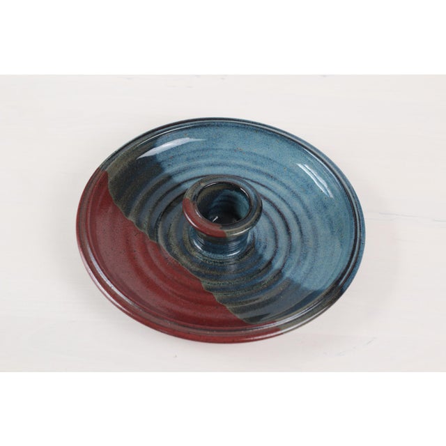 1970s Studio Pottery Serving Platter With Center Bowl For Sale - Image 11 of 11