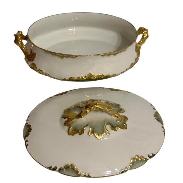 Rare Antique CH Field Haviland Round Covered Vegetable Server crafted in Limoges France and sold through USA distributor,...