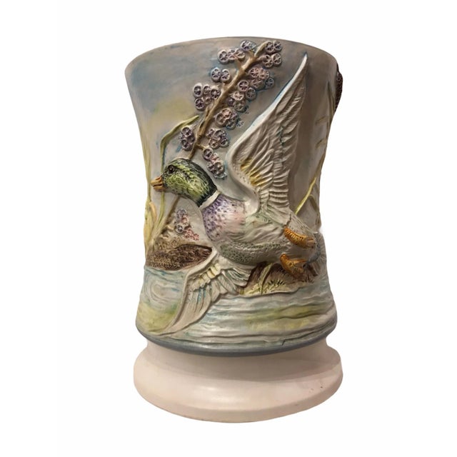 Italian Mid-Century Italian Ceramic Hand Painted Duck Vessel For Sale - Image 3 of 7