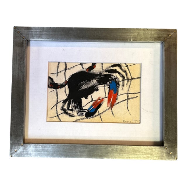 Contemporary Original Crab in Net Painting by Anna Heigh For Sale