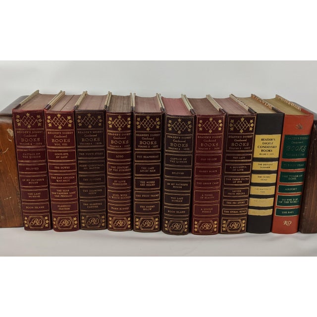 Mid-Century Modern 1950s Reader’s Digest Burgundy & Gold Gilt Decorative Books - Set of 10 For Sale - Image 3 of 11