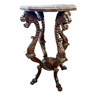 Anglo-Raj Small Dragon Table, C. 1900-1920 For Sale