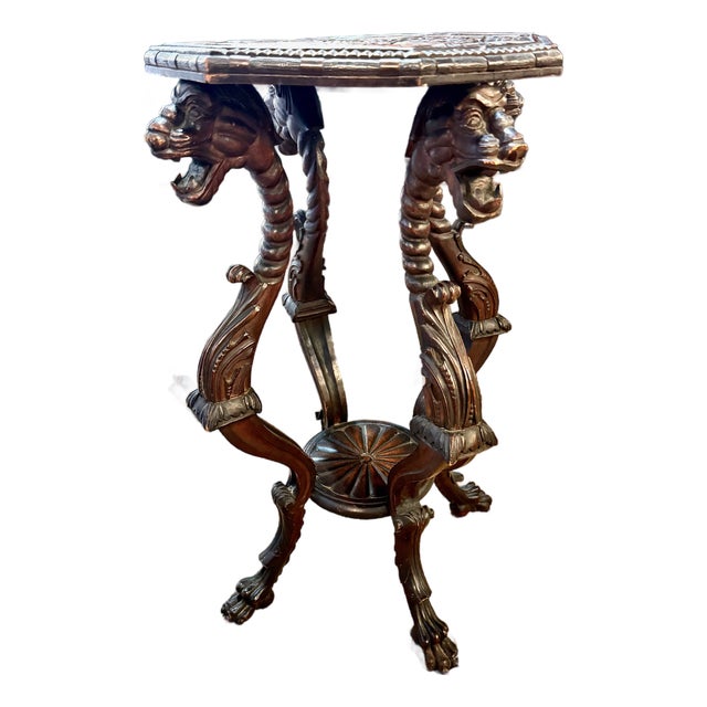 Anglo-Raj Small Dragon Table, C. 1900-1920 For Sale