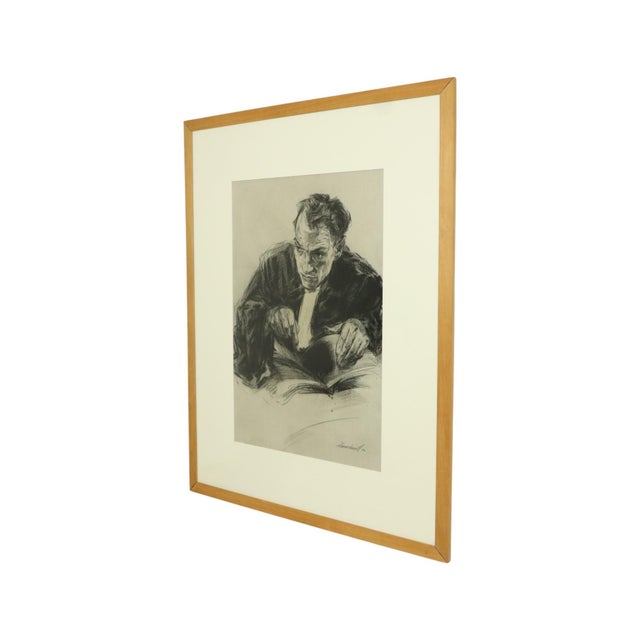 Herwig Driesschaert, Portrait Composition, 1974, Charcoal on Paper, Framed For Sale - Image 10 of 18
