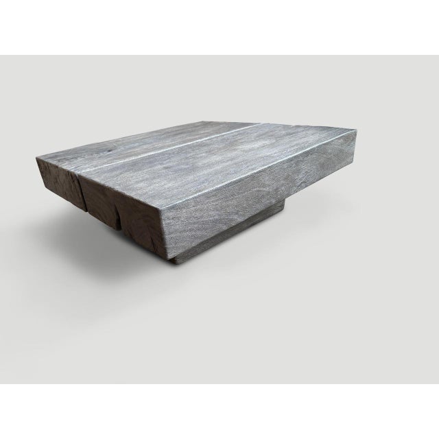 Contemporary Andrianna Shamaris Minimalist Grey Stained Wood Coffee Table For Sale - Image 3 of 6