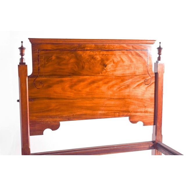 Brown Vintage Portugese Double Bed in Rosewood, 1890 For Sale - Image 8 of 11
