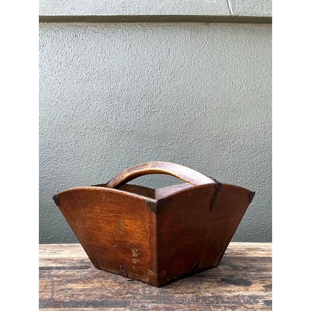 Vintage Hand Made Wooden Basket For Sale - Image 12 of 12