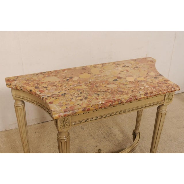 French Breche d'Alep Marble Top Console For Sale - Image 10 of 12