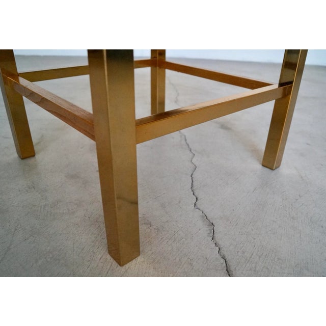 Vintage Hollywood Regency Brass End Table For Sale - Image 11 of 13