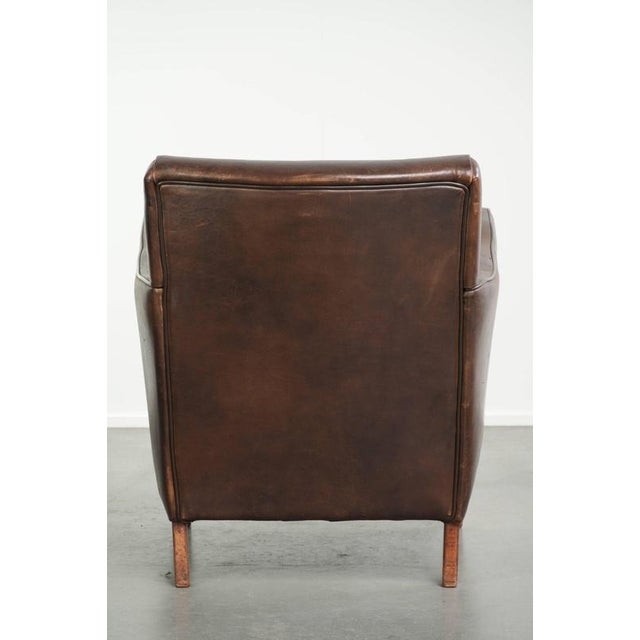 Vintage English Sheepskin Armchair For Sale - Image 4 of 13