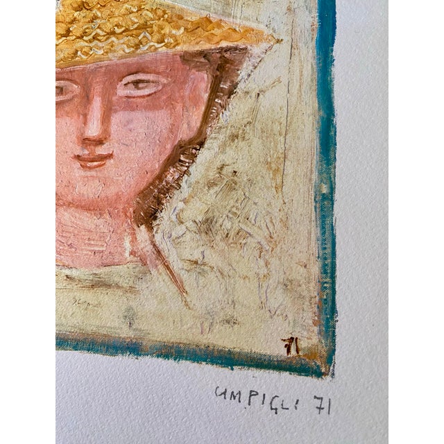 Mustard Massimo Campigli, Signed 1971 Lithograph Print, Contemporary, Etruscan For Sale - Image 8 of 9