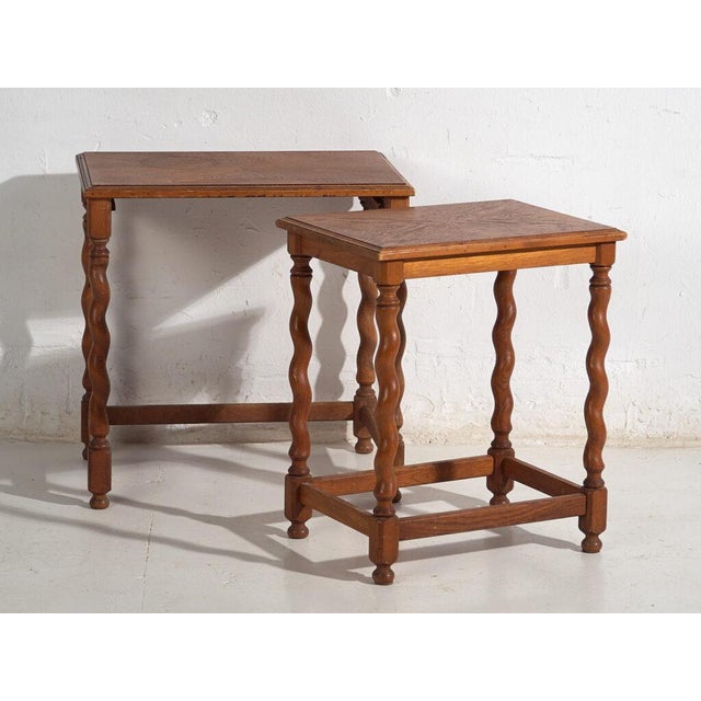 Nesting Tables in Oak, Set of 2 For Sale - Image 10 of 13