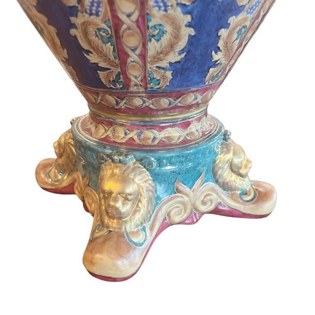 Blue Oriental Accents Very Large Lidded Vases - A Pair For Sale - Image 8 of 11