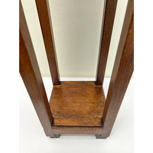 Art Deco Pedestal in Oak, 1920s For Sale - Image 9 of 17