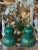 Vintage Pair Gourd Green Crackle Glaze Porcelain Table Lamps Newly Wired Brass For Sale - Image 12 of 12