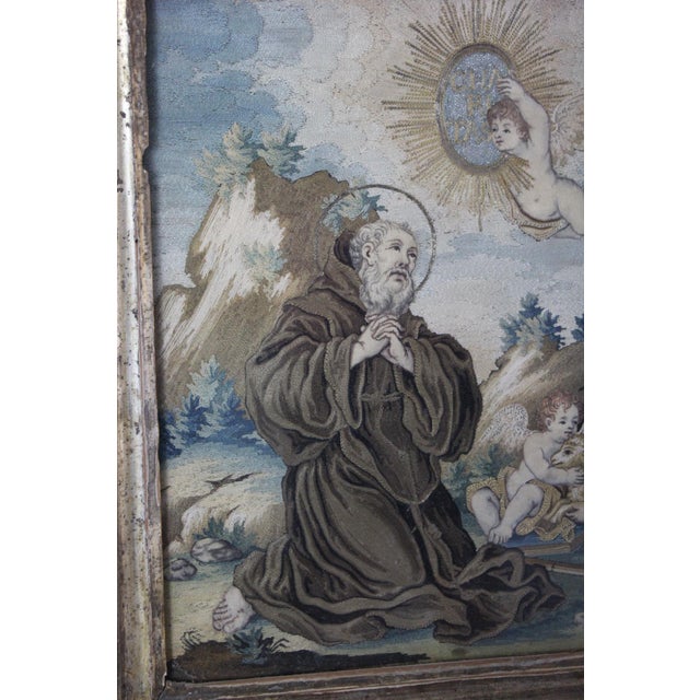 Spanish Artist, Composition, 18th Century, Embroidered & Painted Silk Panel For Sale - Image 17 of 18