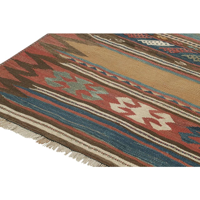 1950s Vintage Persian Bidjar Tribal Kilim in Colorful Geometric Patterns - by Rug & Kilim For Sale - Image 5 of 8