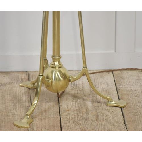 1920s Arts and Crafts Adjustable Brass Tripod Floor Lamp, 1920s For Sale - Image 5 of 7
