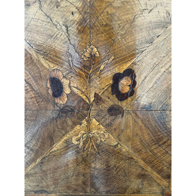 Brown 19th Century French Drop-Front Marquetry Oak Secretary Desk or Abattant For Sale - Image 8 of 10