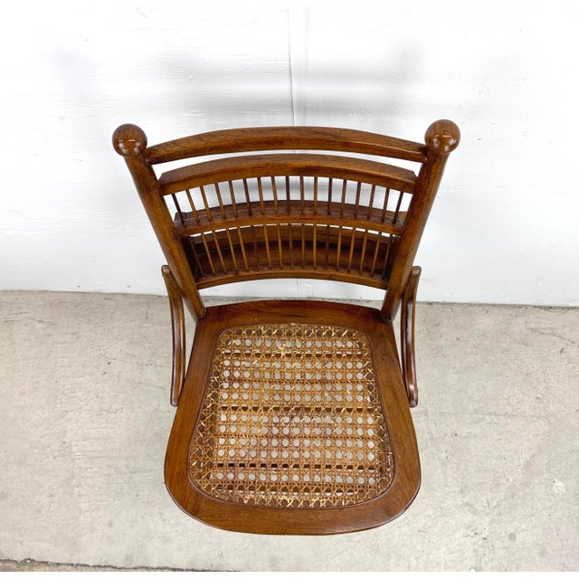 Mid 20th Century Vintage Spindle Back Cane Seat Dining Chair For Sale - Image 5 of 12