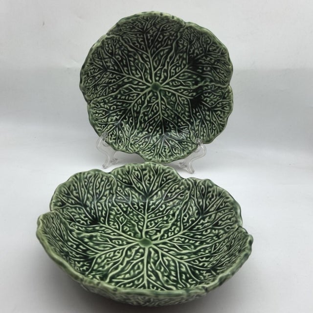 Rustic European Retro Mid-Century Cabbage Ceramic Plate - Set of 3 For Sale - Image 3 of 7