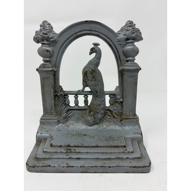 Fantastic pair of Bradley & Hubbard Art Deco Peacock Bookends Cast iron with a peacock centered under an arch. Original...