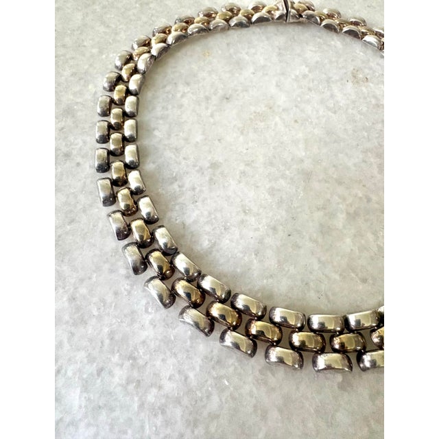 Contemporary Vintage Sterling Silver Necklace Made in Italy For Sale - Image 3 of 5
