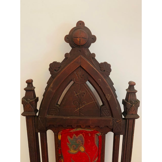 Newly Upholstered Gothic Style Chair, Very good condition, definitely antique