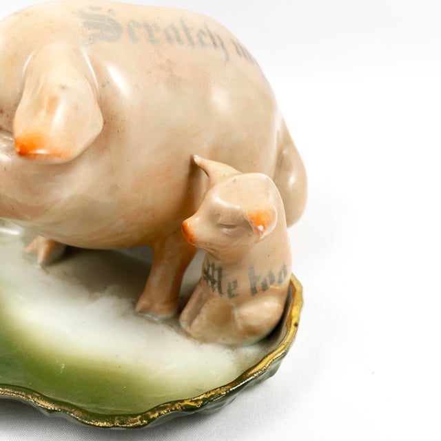 Antique German Porcelain Fairing Pig Match Striker | Chairish