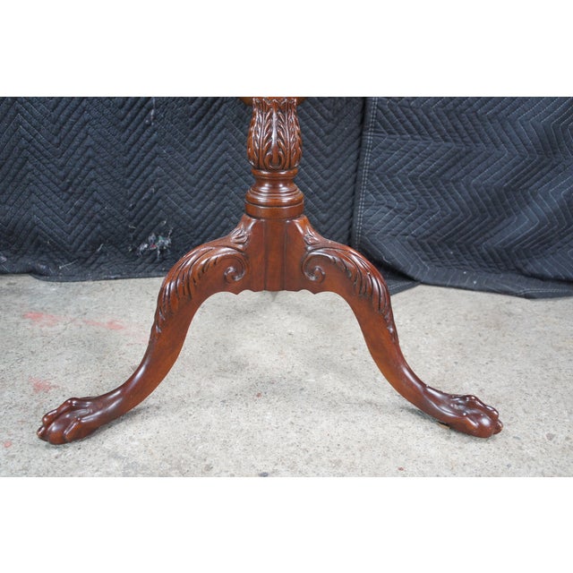 Vintage George II Style American Flame Mahogany Pie Crust Tilt Top Tea Table For Sale - Image 12 of 13