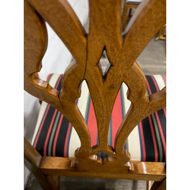 Vintage Chippendale Style Dining Arm Chairs - Pair For Sale - Image 10 of 12