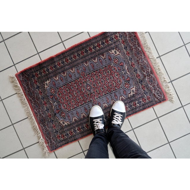 1950s, Handmade Vintage Uzbek Bukhara Rug 2.1' X 3.1' For Sale - Image 4 of 10