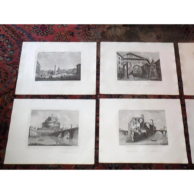 This set of six (6) authentic antique 19th century imperial folio size engravings depict views of Rome as of the mid 19th...