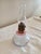 Mid-Century Modern Vintage Milk Glass Painted Floral Embossed Miniature Oil Lamp For Sale - Image 3 of 6
