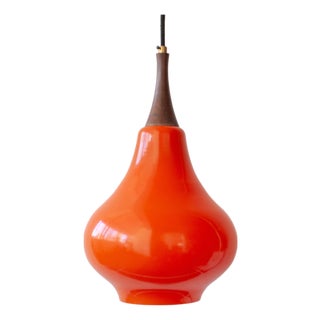 Vintage Orange Glass Pendant Light, 1960s For Sale