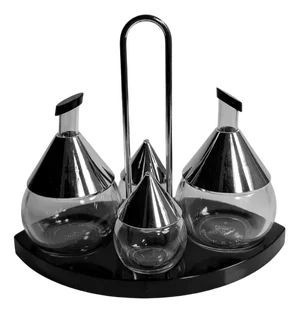 Vintage Condiment Set in Chrome, 1980, Set of 4