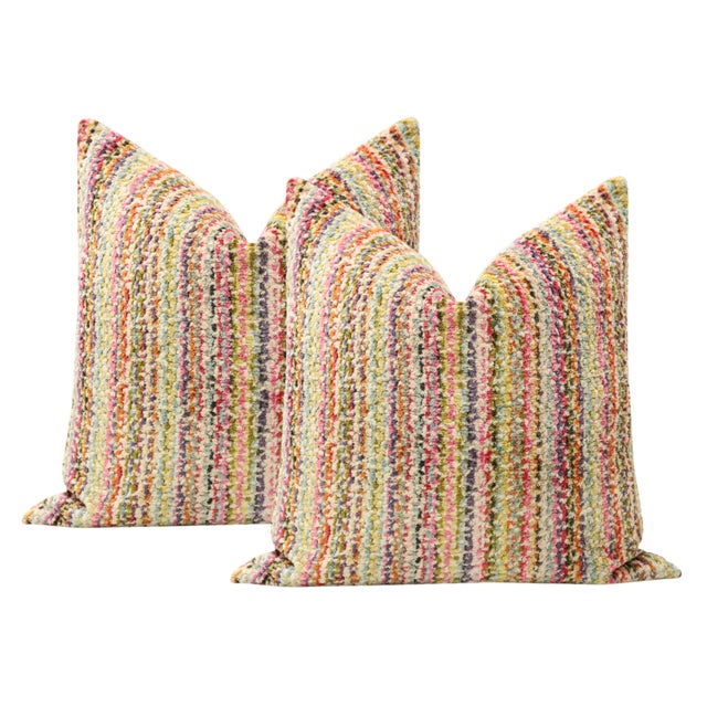 Not Yet Made - Made To Order 22" Multi Confetti Cut Velvet Pillows - a Pair For Sale - Image 5 of 5