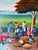 Vintage Barnes Folk Art Market Scene Oil on Canvas Painting – Framed For Sale - Image 11 of 14