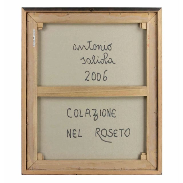 Antonio Saliola, Breakfast in the Rose Garden, Oil Painting, 2006 For Sale - Image 9 of 10