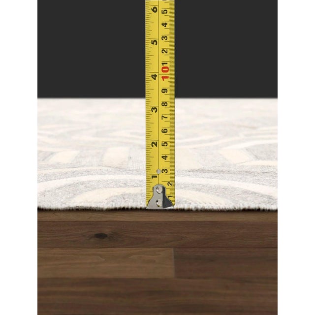 2010s Galaxy Cowhide & Sari Silk Silver Area Rug, 4' 0'' X 6' 0'' For Sale - Image 5 of 7
