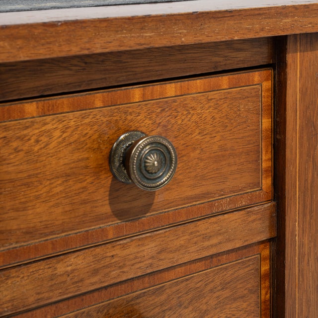 Traditional 19th Century Edwardian Desk With Leather Top For Sale - Image 3 of 13