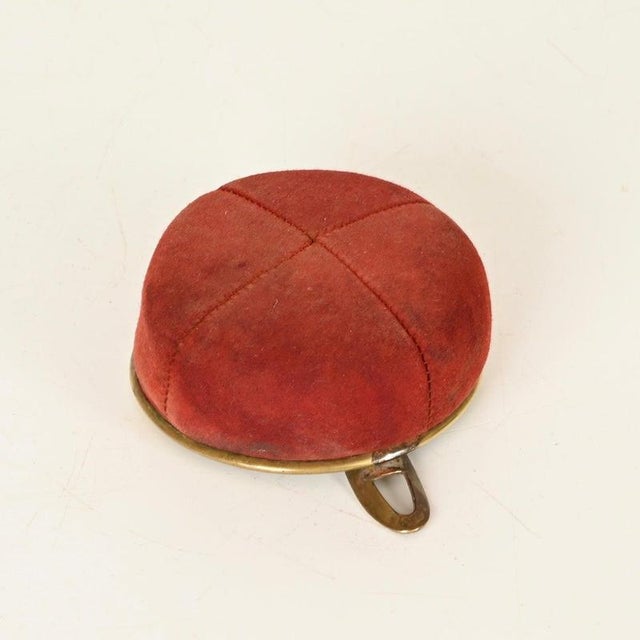 Gold Mid-Century Italian Brass and Red Suede Ashtray, 1950s For Sale - Image 8 of 11