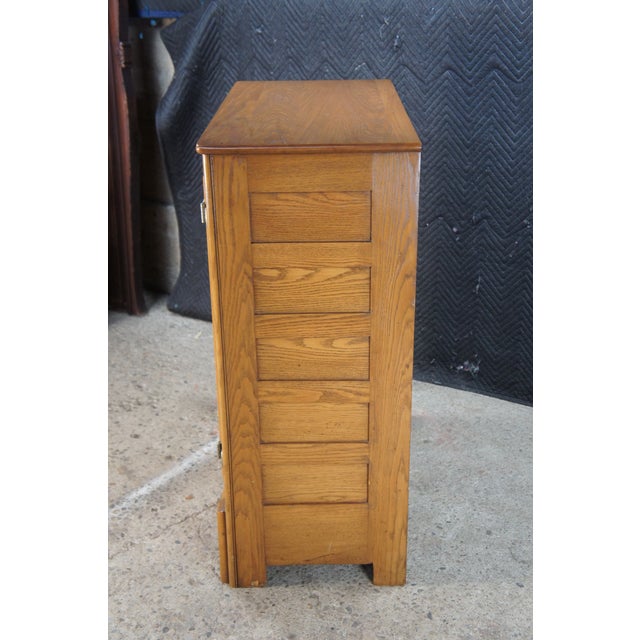 Antique American Oak Farmhouse Kitchen Pantry Ice Box Refrigerator Bar Cabinet For Sale - Image 11 of 14
