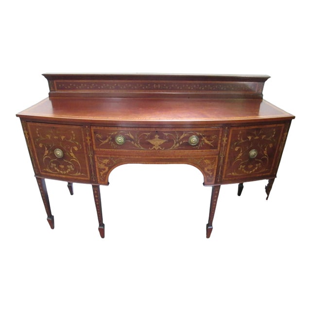 Mahogany English Adams Style Sideboard For Sale
