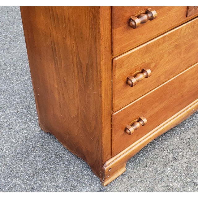 Vintage 1950s Maple Bedroom 3 Drawer Dresser W/ Carved Wagon Chairish