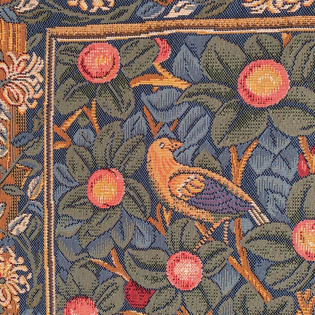 William Morris Gobly's French Tapestry in Classic Woodpecker Design by William Morris With Hanging Rod For Sale - Image 4 of 12